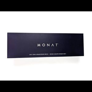 2 in 1 Monat hair straightening and smoothing ionic brush NIB New Blue